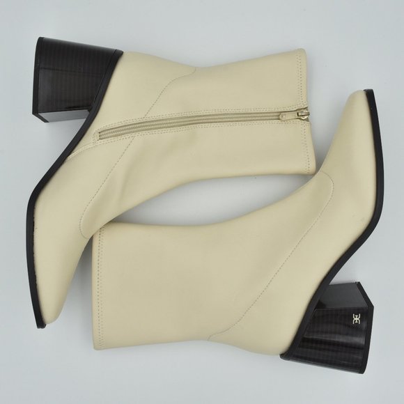 Sam Edelman Wells Zip-Up Block Heel Fashion Boots, Modern Ivory, Women's Size 10 - Picture 16 of 16